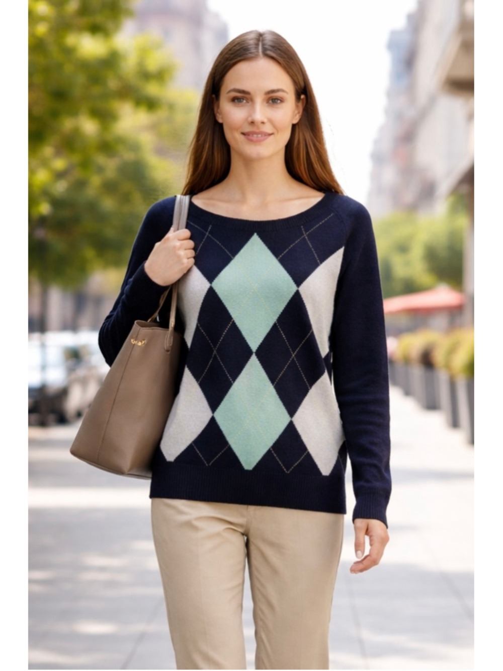 APT 9. Vintage 90’s Y2K Cashmere Sweater Preppy Schoolgirl Sweater Geometric
